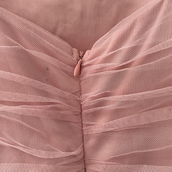 Lulus Pure Radiance Pink Mesh Swiss Dot Tiered Ruffle Straps Maxi Dress NWT S - Picture 15 of 15